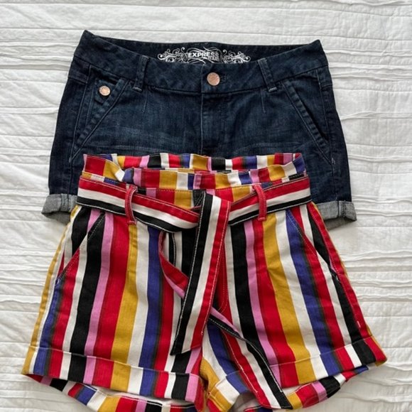 Express Pants - 2 Express Size 4 Shorts -- One is "Extreme High Waist"